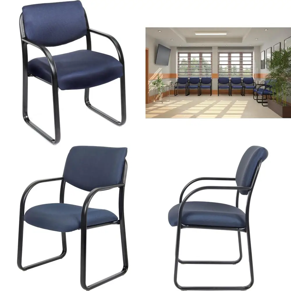 

Гостевой стул с синей тканевой обивкой от BOSS Office Products