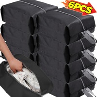 2/6PCS Portable Shoe Storage Bags with Zipper Closure  Oxford Cloth Waterproof Cosmetic Storage Bag Dust Proof Travel Organizer