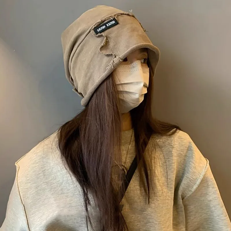 Mode Beanies Skullies Frauen Hip Hop Beanie Männer Vintage Gewaschen Bowler Hut Einfarbig Baumwolle Elastische Motorhaube Hut