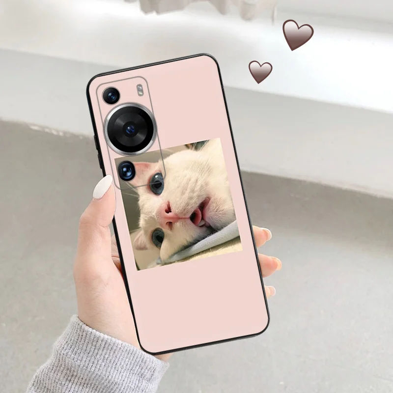 Matte Phone Case for Huawei P20 Pro P Smart P40 P30 Lite Moto G30 G31 G200 One Fusion Cute Cat Funny Art Soft Black Case Funda