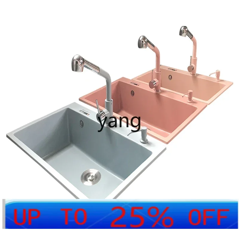 YJQ quartz stone sink haze blue nude smoke color vegetable basin pool color under the stage