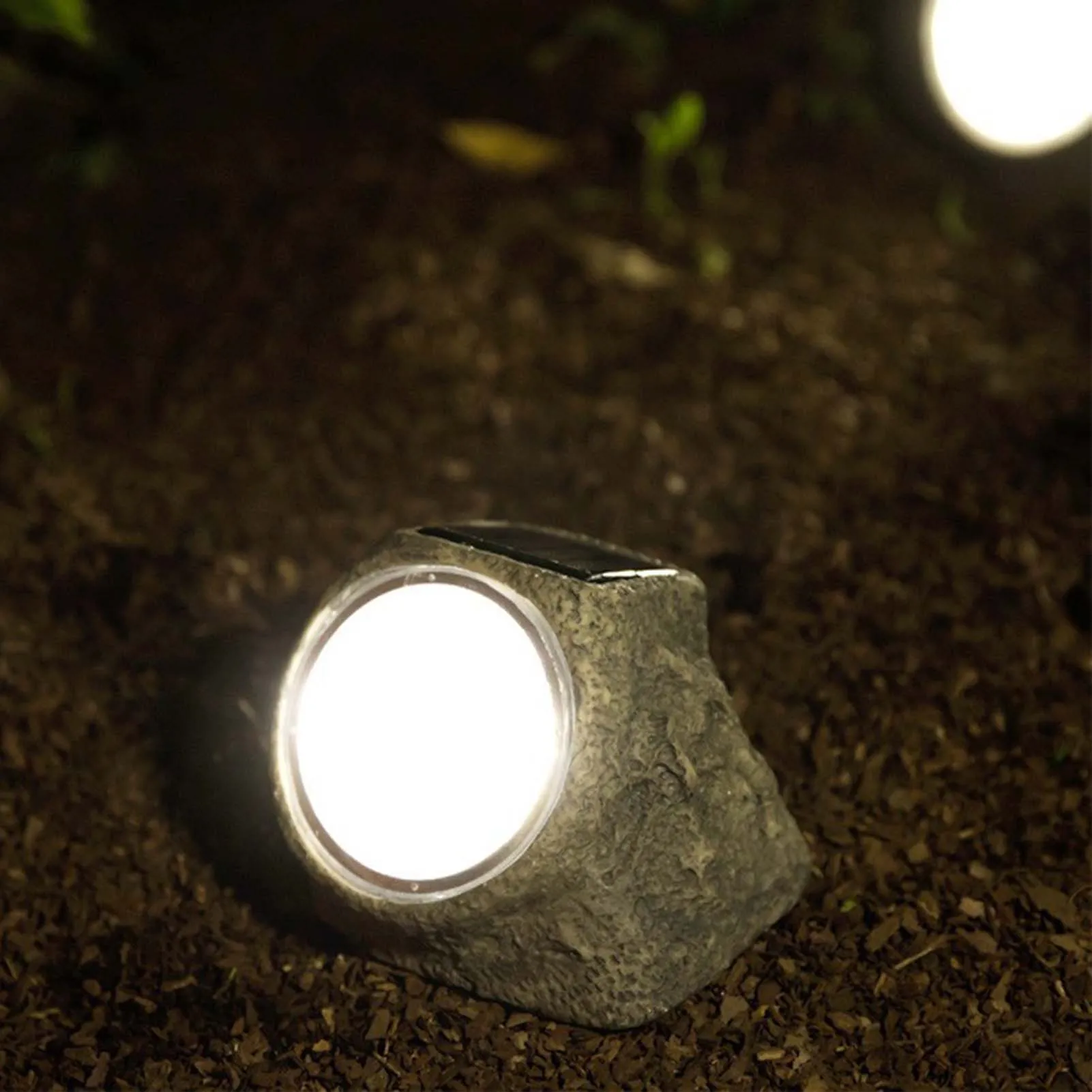 Luci solari da giardino in pietra di simulazione di luce solare da esterno con 4 led lampade da giardino per esterni con luce per laghetto impermeabile