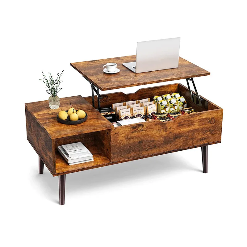 #Factory Direct Sale Modern Home Living Room Height Adjustable Multifunctional Coffee Table Iron Wood Bedroom Study Laptop