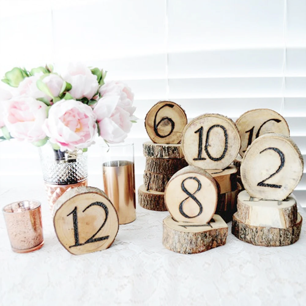 1-10 Wooden Table Numbers Table Cards Wedding Reception Table Centerpieces For Wedding Hotels Party Wedding Table Decorations