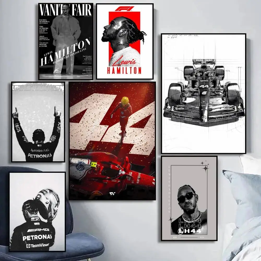 F1 L-Lewis هاميلتون ملصق فني ذاتي اللصق مقاوم للماء ورقة ملصق مقهى بار غرفة جدار ديكور #2