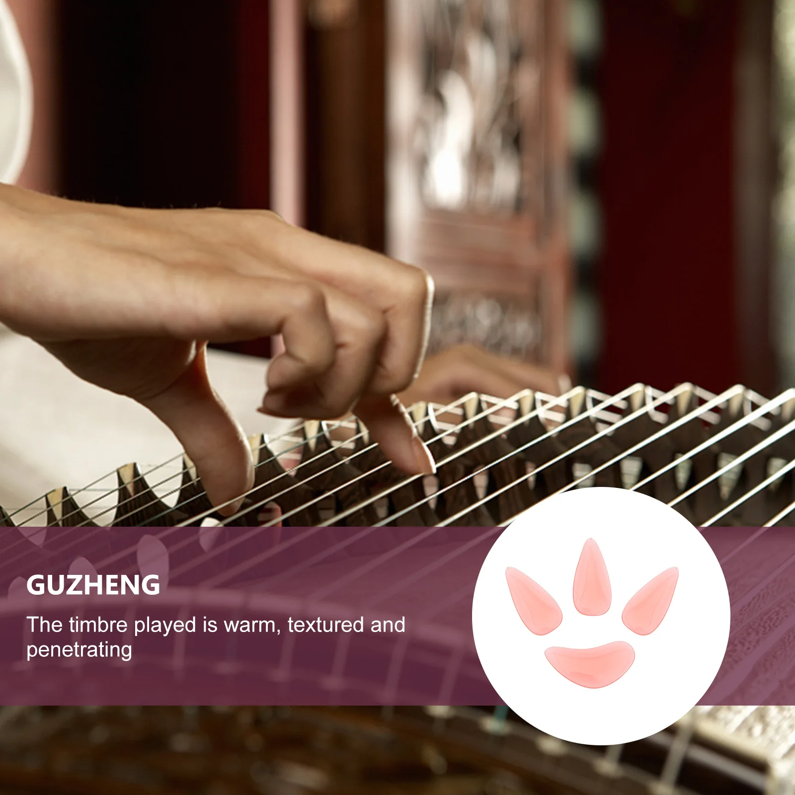 

Nail Tools Crystal Nails Guzheng Playing Covers Protector Red Nylon Finger Picks