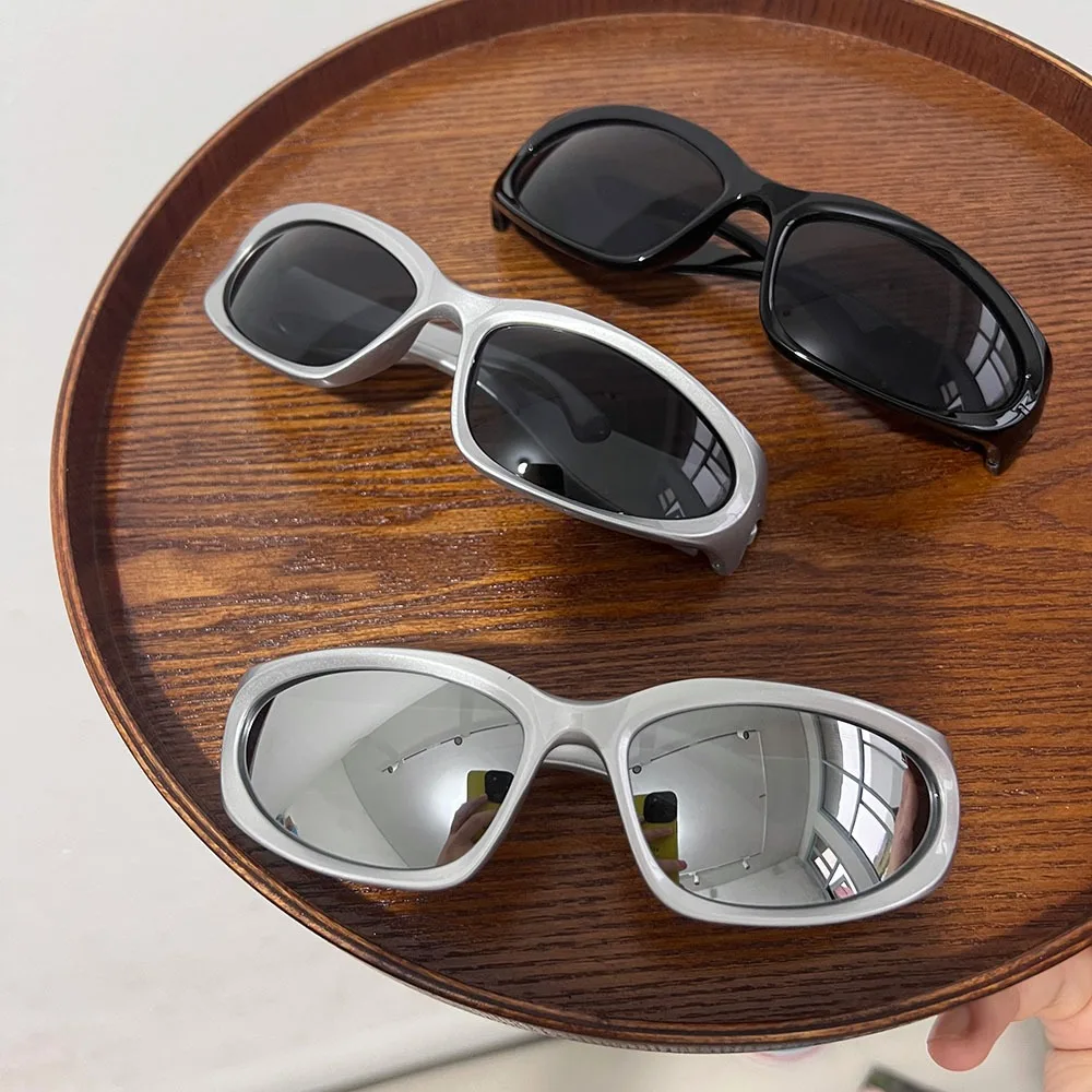 خمر فاسق نظارات شمسية رياضية بنين بنات Y2K نمط القط العين نظارات شمسية مرآة نظارات حديثة الطراز 2000s ريترو ظلال Gafas دي سول #5