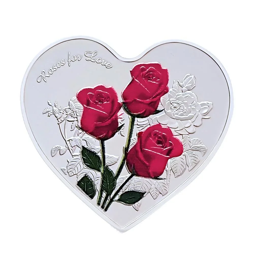 Heart coins 52 languages Valentine's Day gifts Gold and silver commemorative coins Creative gift for girlfriend