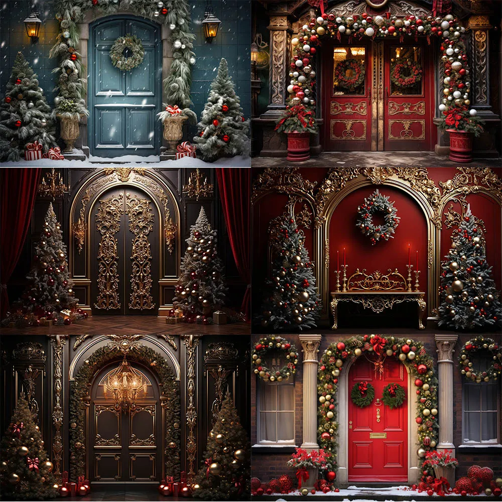 

Mocsicka Christmas Photography Background Fireplace Xams Tree Gift Party Decoration Family Portrait Backdrops Studio Props