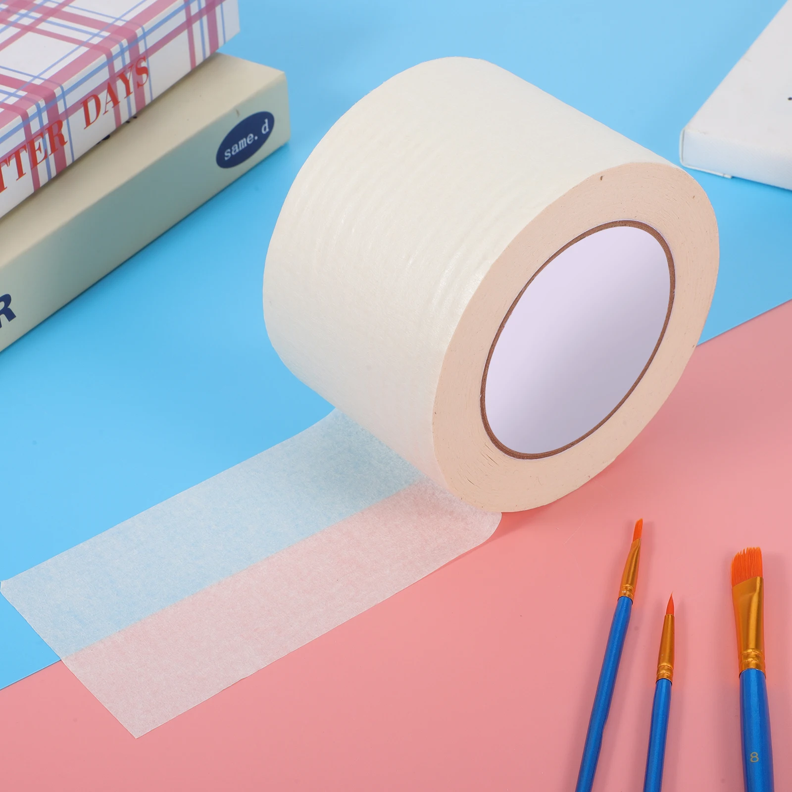 

White Tape 8cmx50m General Purpose Masking Label Artist Paper Tapes Craft Painting Blue Wide Tape for Wall Thick