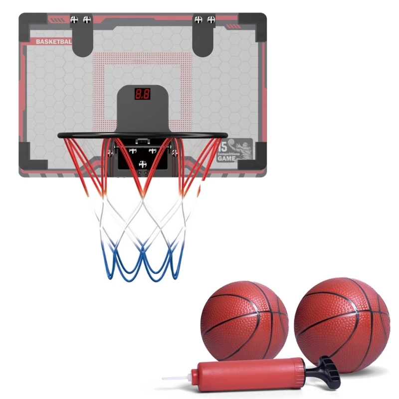 

652D Basketball Hoop Electronic Scoreboard Small Basketball Hoop Set for Kids Adults