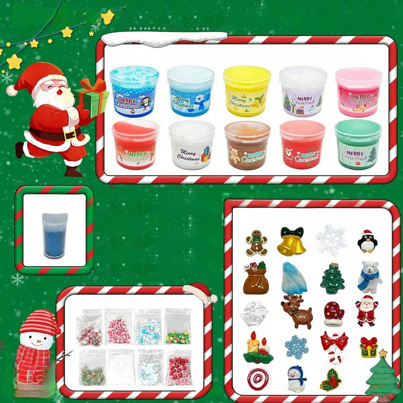 

﻿ Slime Advent Calendar 2025 Kids, Christmas Countdown Calendars 24 Days of Surprises with Slime Kit Funny Gifts for Toddler Kid