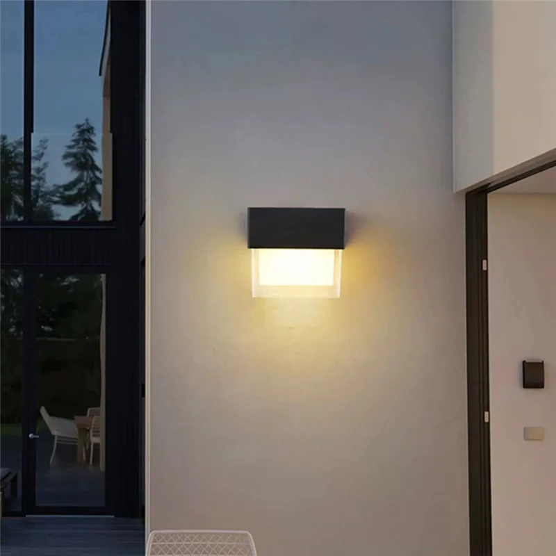 ABKY-الطاقة الشمسية الجدار مصباح في الهواء الطلق ضوء دافئ مقاوم للماء Lighjt الإضاءة شرفة ساحة حديقة أضواء الديكور الجدار الخارجي #6