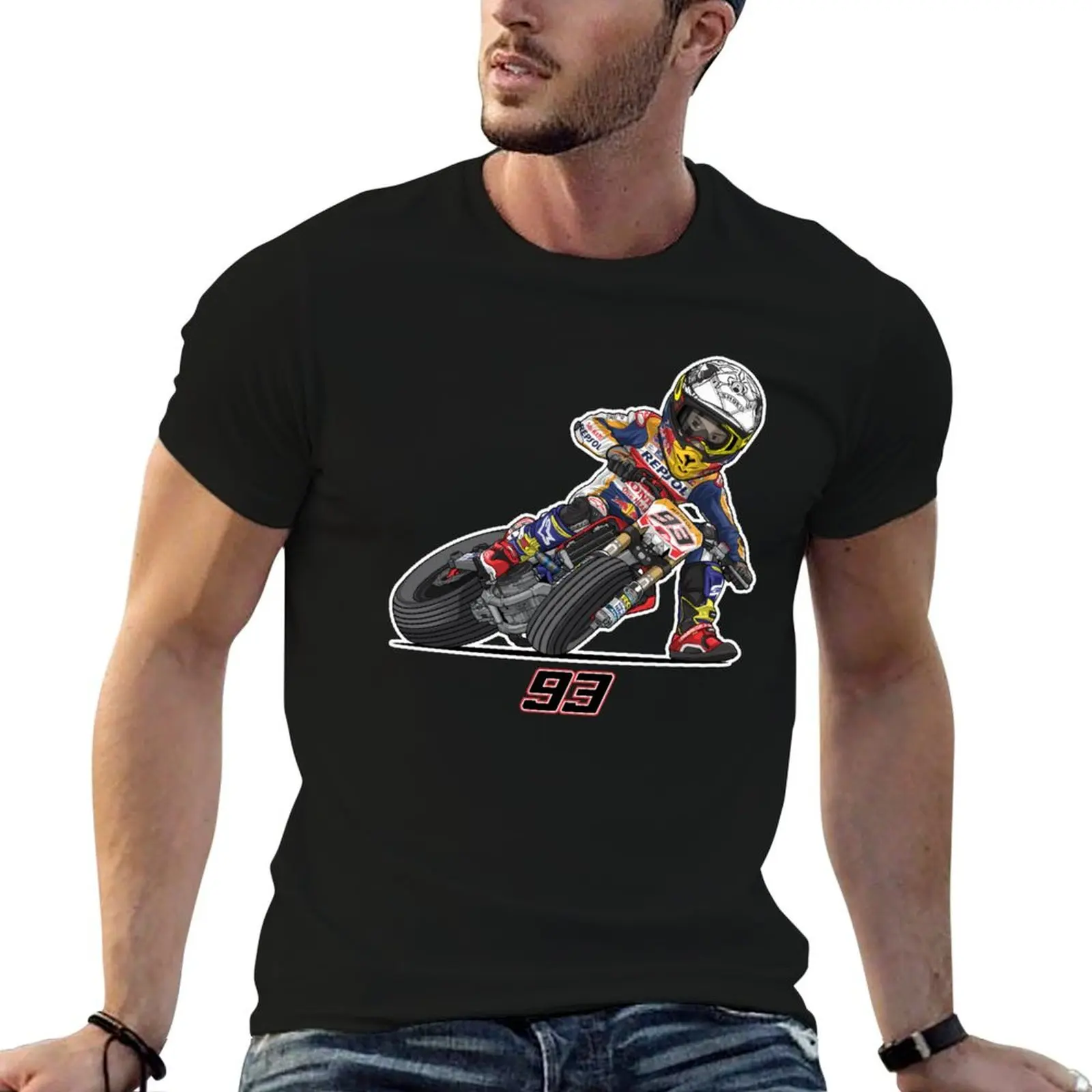 shirt CHAMPIONS cotton T-Shirt ON FLAT TRACK man BIKE 5 shirt designer man t TIME t