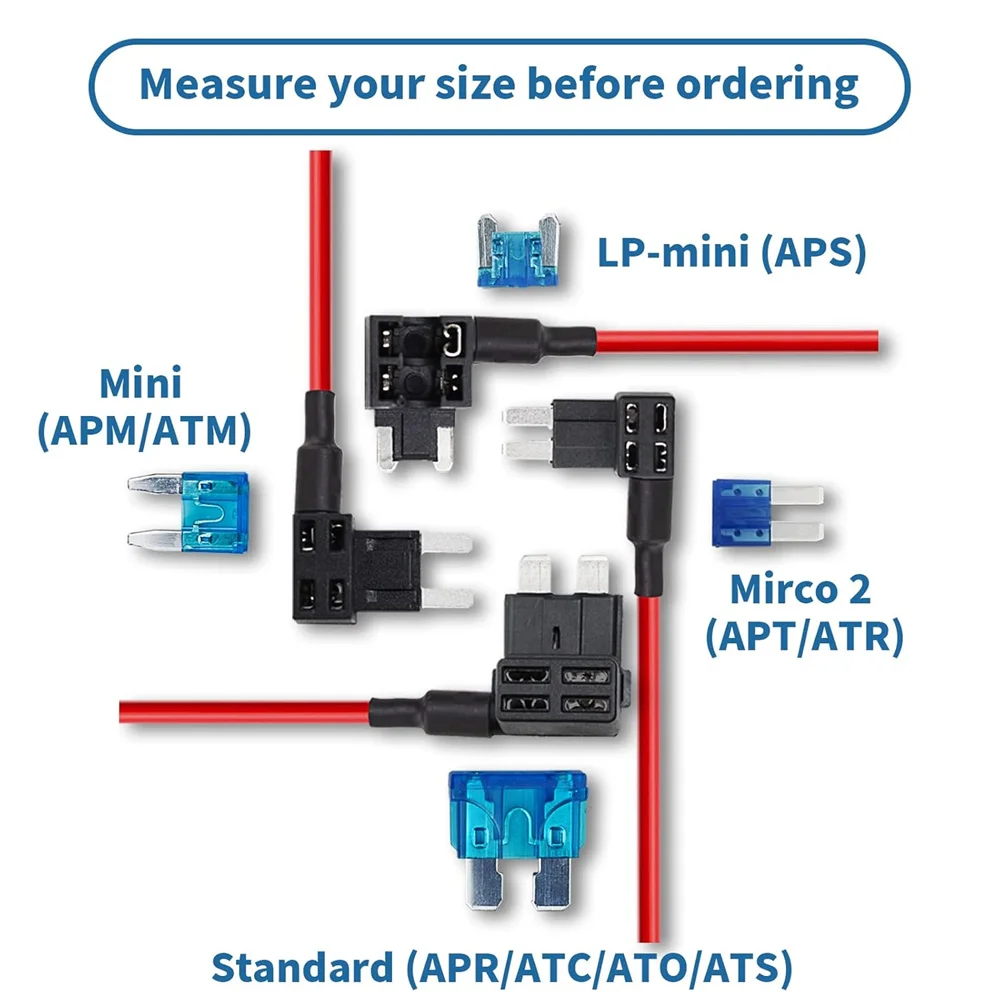 12Pack Fuse Tap, Add A Circuit Fuse Tap 12v Standard Mini Fuse tap Micro2 and Low Profile Fuse Taps 4 Types Fuse Holder for Cars