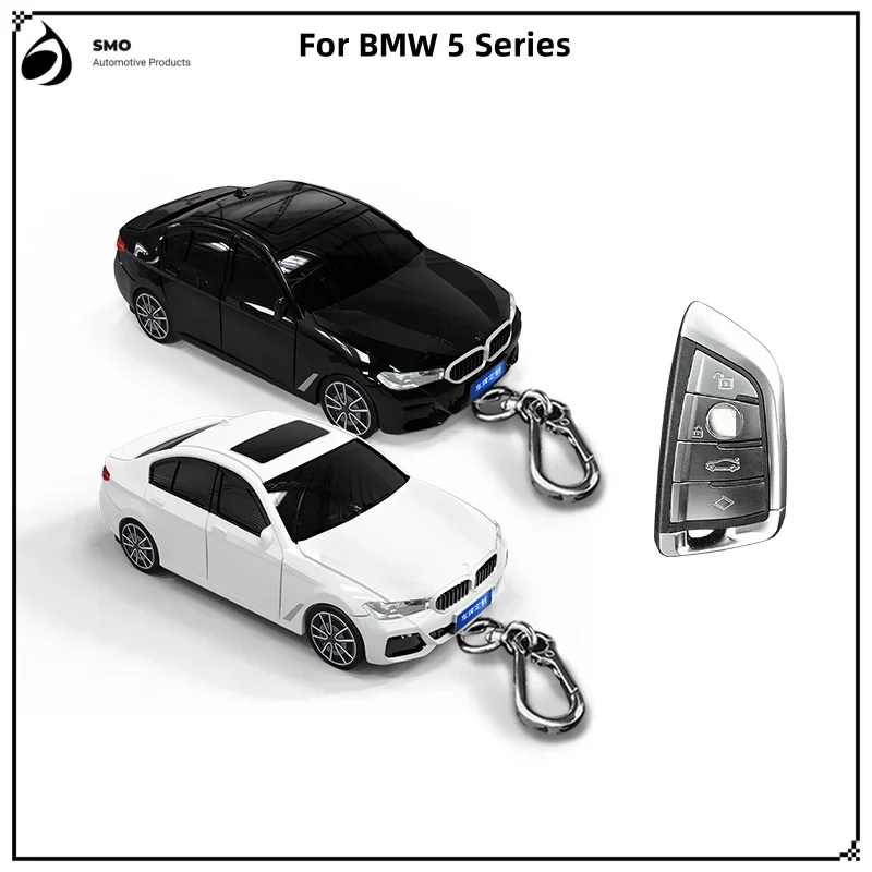 For BMW 5 Series Key Cover with Lights Car Key Fob Car Model Key Protector Auto Accessories Creative Personalized Gifts New