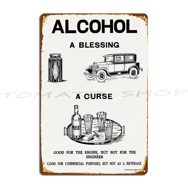 Vintage Prohibition Metal Sign Poster Wall Decor Rusty Kitchen Customized Tin Sign Poster