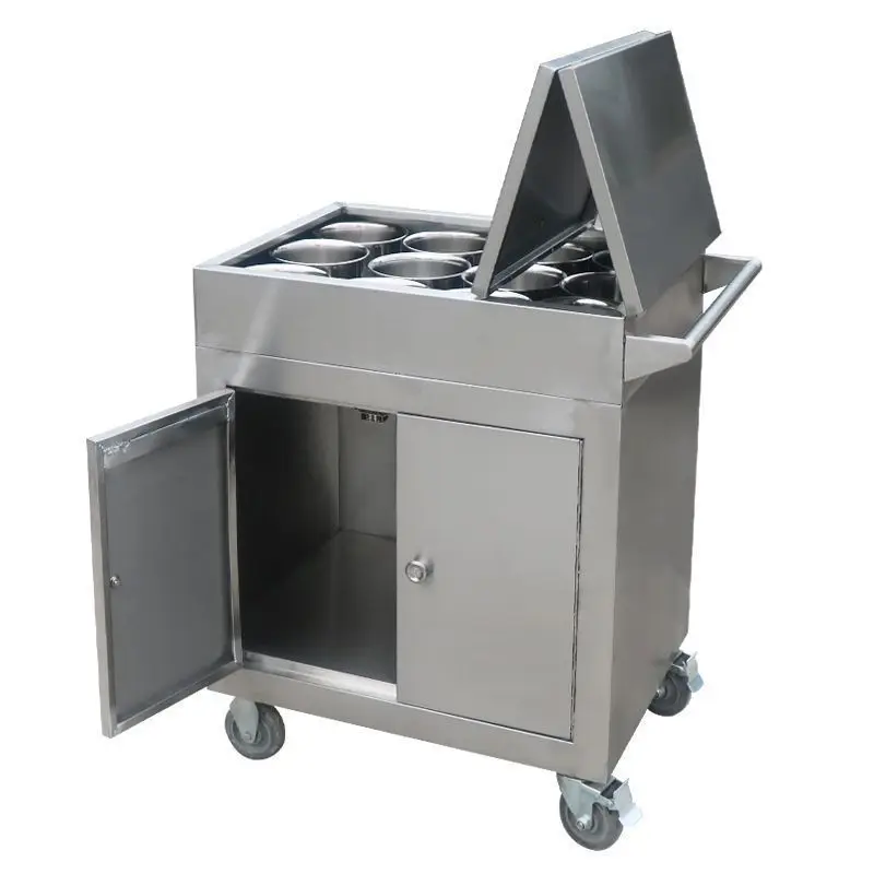 

Stainless steel seasoning truck Kitchen trolley Commercial dining car Restaurant seasoning table Restaurant mobile