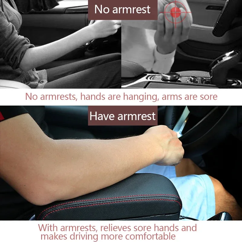 Armrest Support Elbow Rest Pad with Console Storage Organizer Adjustable Height Armrest Extender Comfort Accessory
