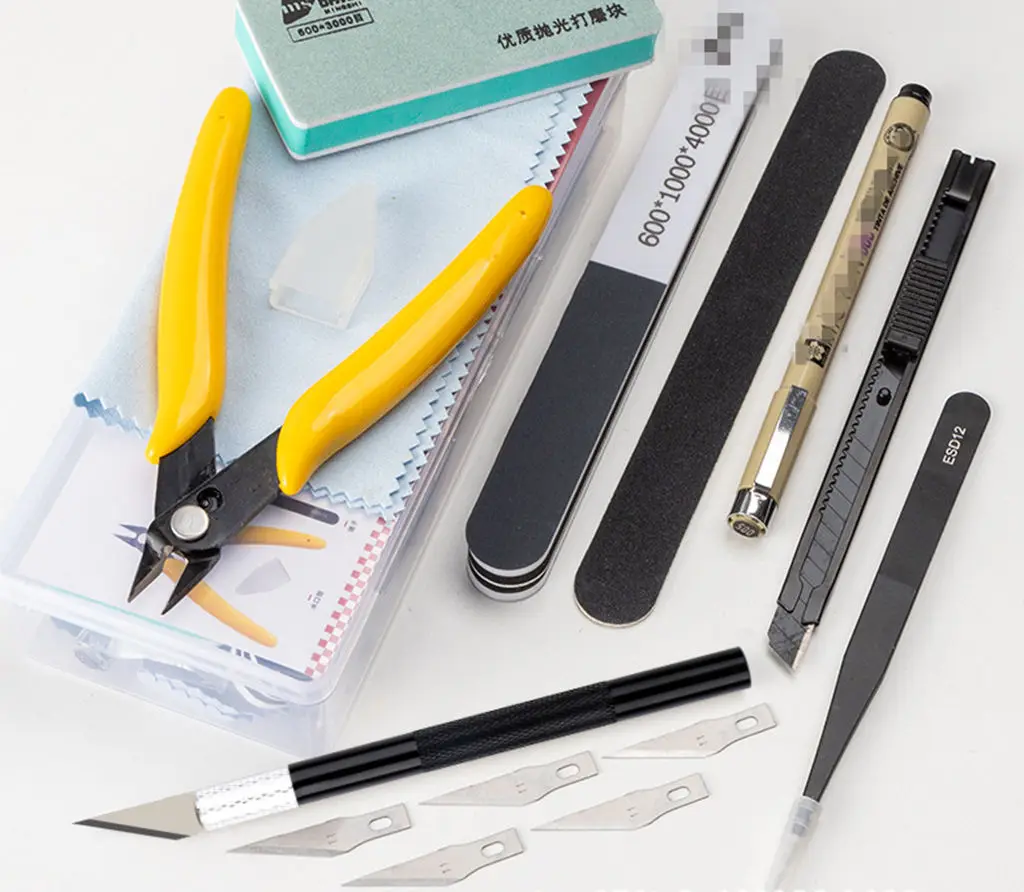 Model Building Basic Tool Kit Hobby Knife Nipper Tweezers for Gunpla Assembly Snap Fit Finished Model Making Supplies