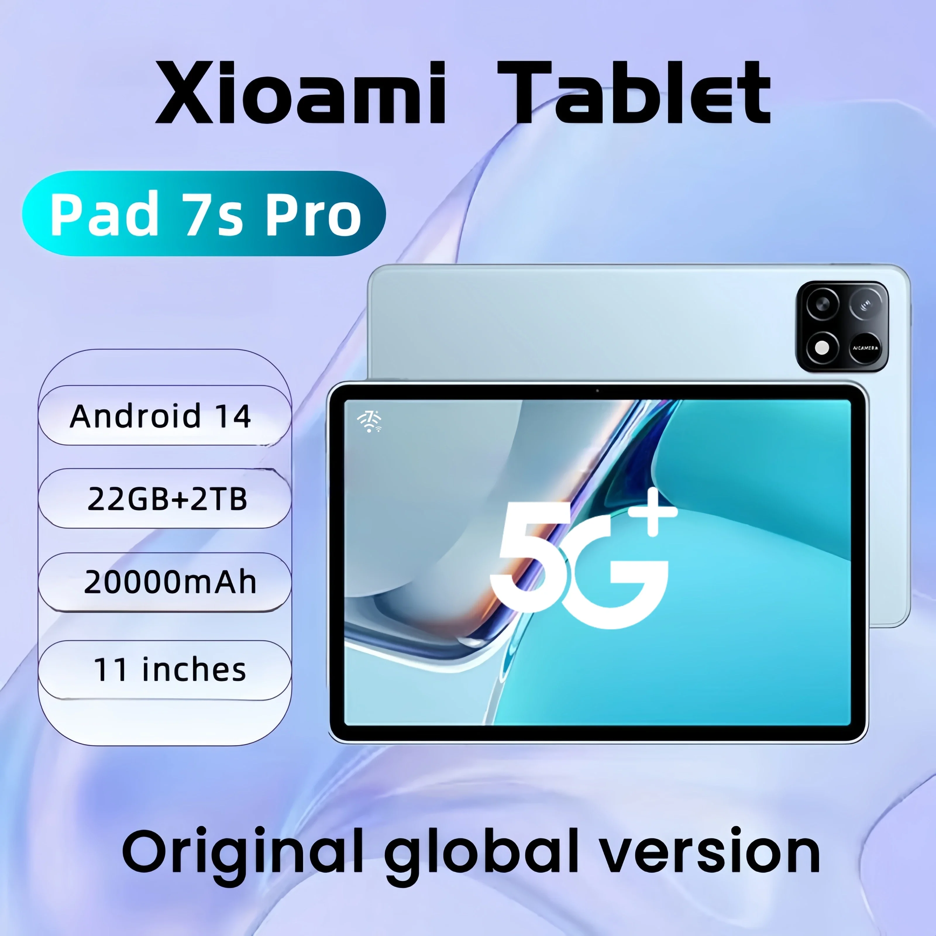 2025 nueva edición Global Original Tablet PC Pad 7S Pro Snapdragon 8gen2 Android 14 HD 4K 22GB + 2TB 5G Tablet Dual SIM WIFI GPS MI