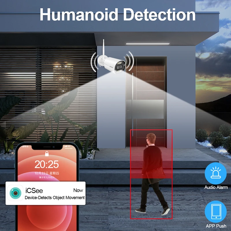 Smar 5MP 3MP Outdoor Wireless IP Camera Human Detection Two Way Audio Full Color Vision Video Surveillance Cam Onvif ICSEE APP