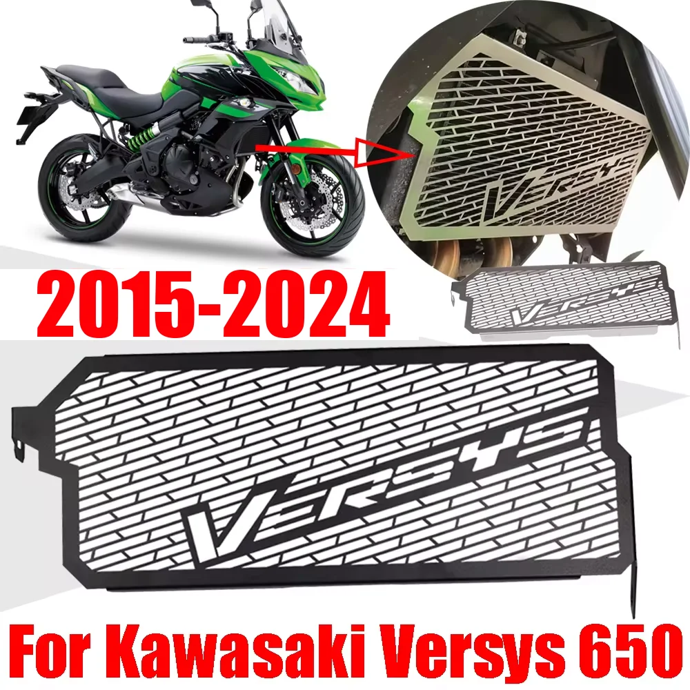 

For Kawasaki Versys 650 KLE Versys650 2015 - 2024 2022 2023 Accessories Radiator Grille Guard Grill Protective Cover Protector