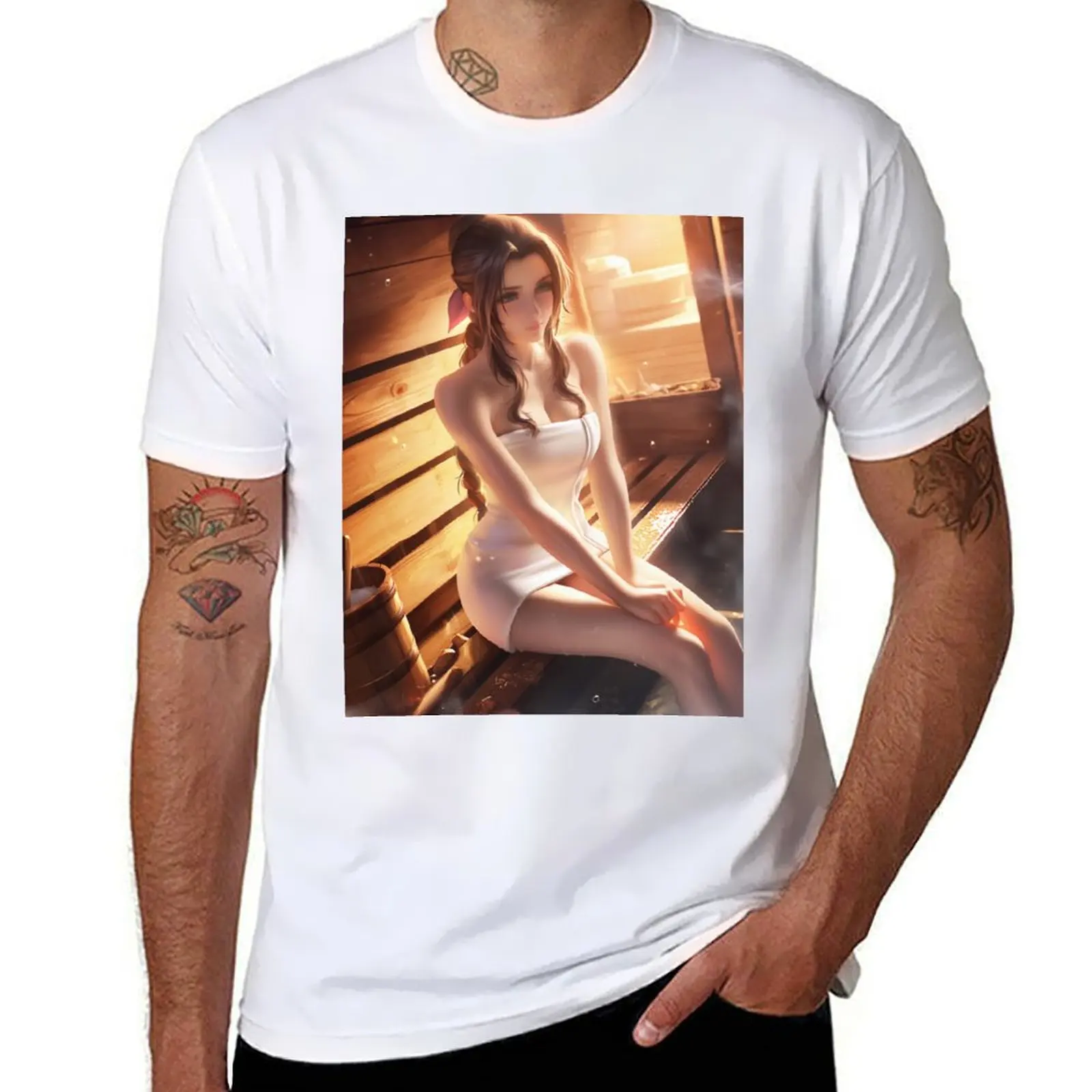 

Hot Spring Aerith T-Shirt t shirt man plain t shirts for man pack cotton man graphic t shirt T-Shirt