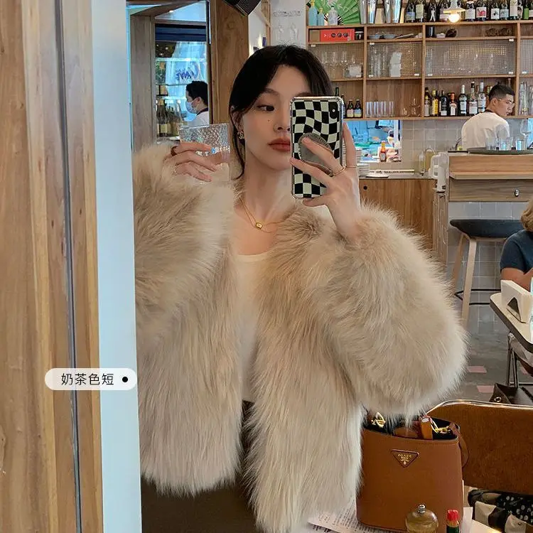 2026 Autumn Winter New Toka imitation Fox Fur Internet Celebrity Young Korean version Fur women's Winter Short Fur Short Jacket 5