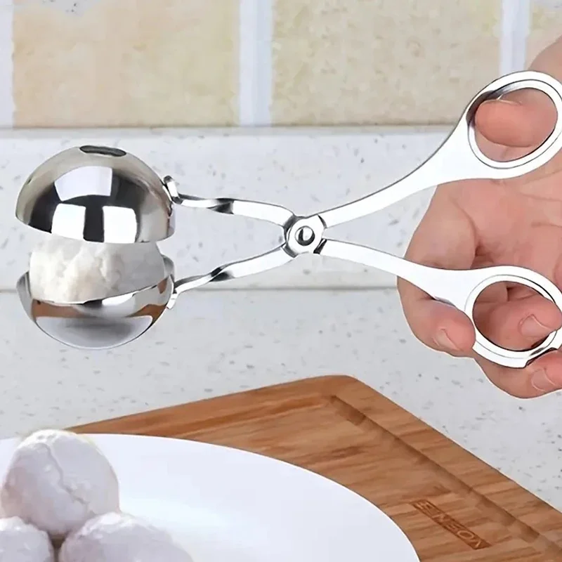 1/3/6pcs Stainless Steel Meatball Maker; Meatball Clip Fishball Mold; Food Clip; Kitchen Creative Ball Maker