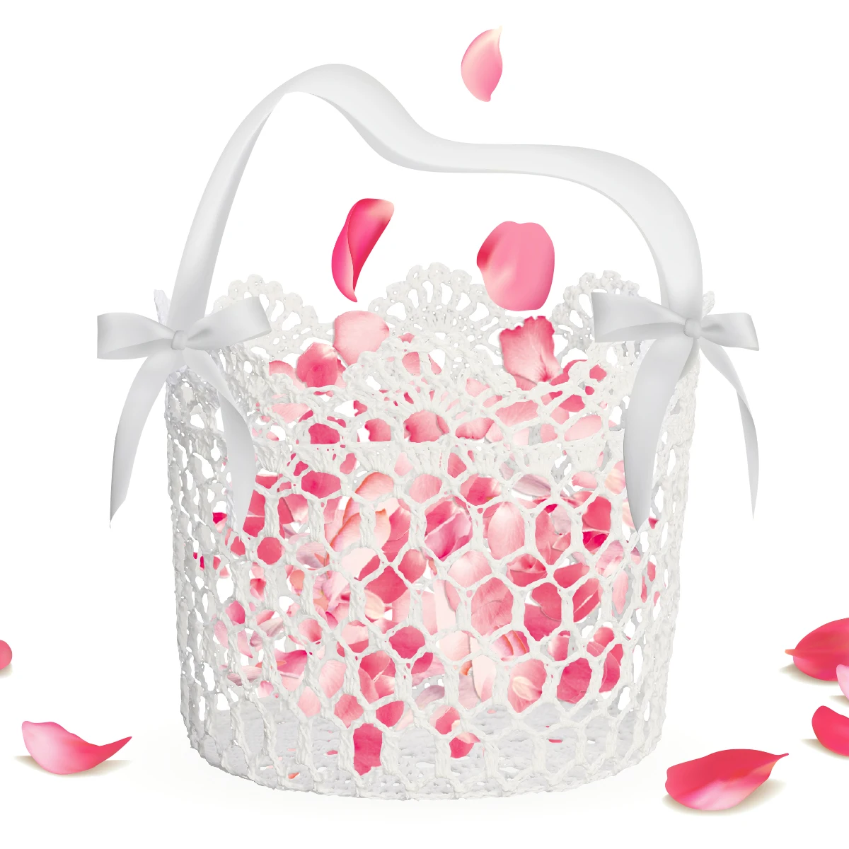 

Flower Girl Basket Wedding Baskets Pure White Elegant Romantic Atmosphere Bridal Accessories Special Events Storage