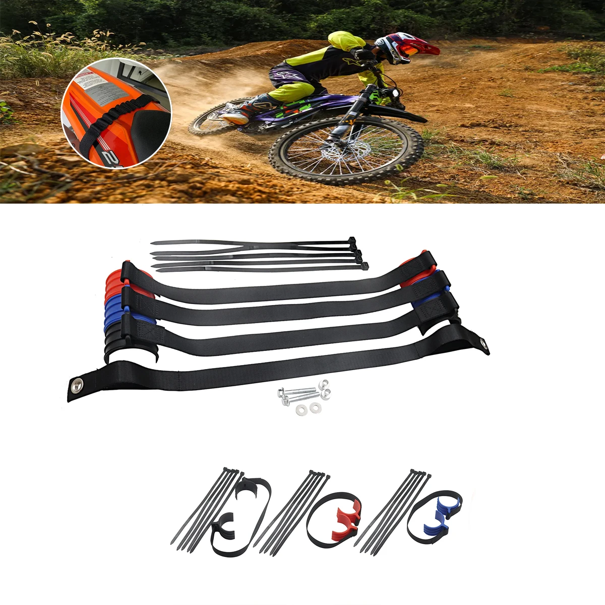 

Accessories Front Rear Universal Fender Pull Strap Motorcycle Holding Strap Pull Sling Belt Rescue Kit Enduro Racing Pit Bike