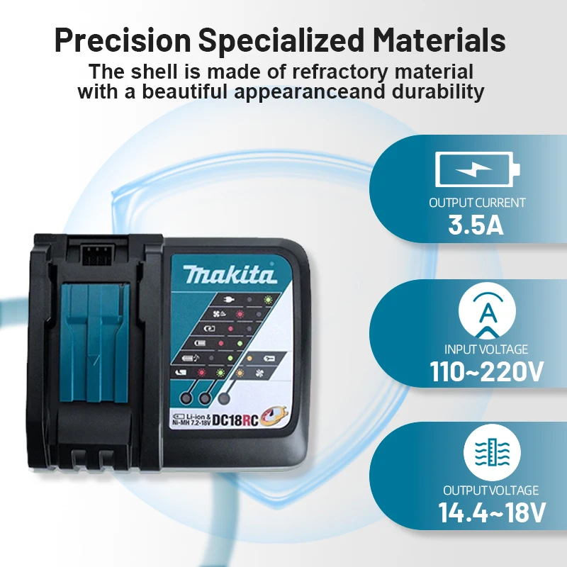 100% original Makita 18V3A charger with rechargeable battery, fast charging, Makita BL1830 BL1830B BL1840 BL1850 BL1850B