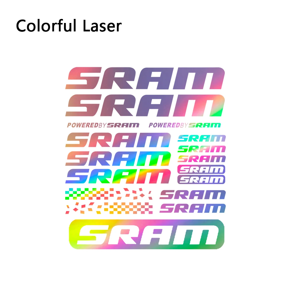Trendy "SRAM Cycling" Art Decal Collection, Perfect for Laptop Lids, Notebook Covers, Showcasing a Cool Cycling - Themed Look