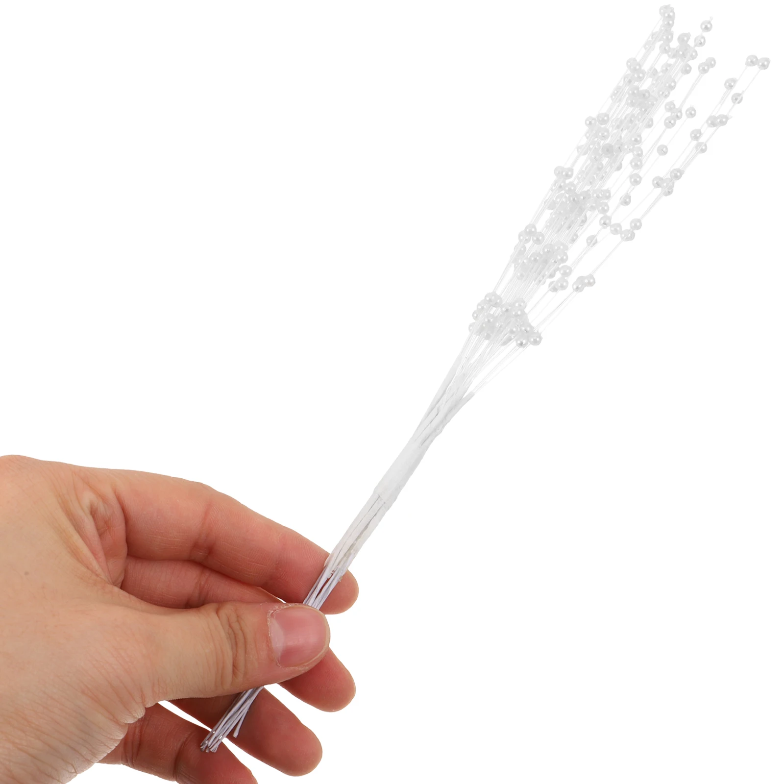 

100pcs White 4Mm Pearl String Abs Plastic For Wedding Bouquet Decoration Bridal Pearl Supplies Floral Picks Party Favor Craft