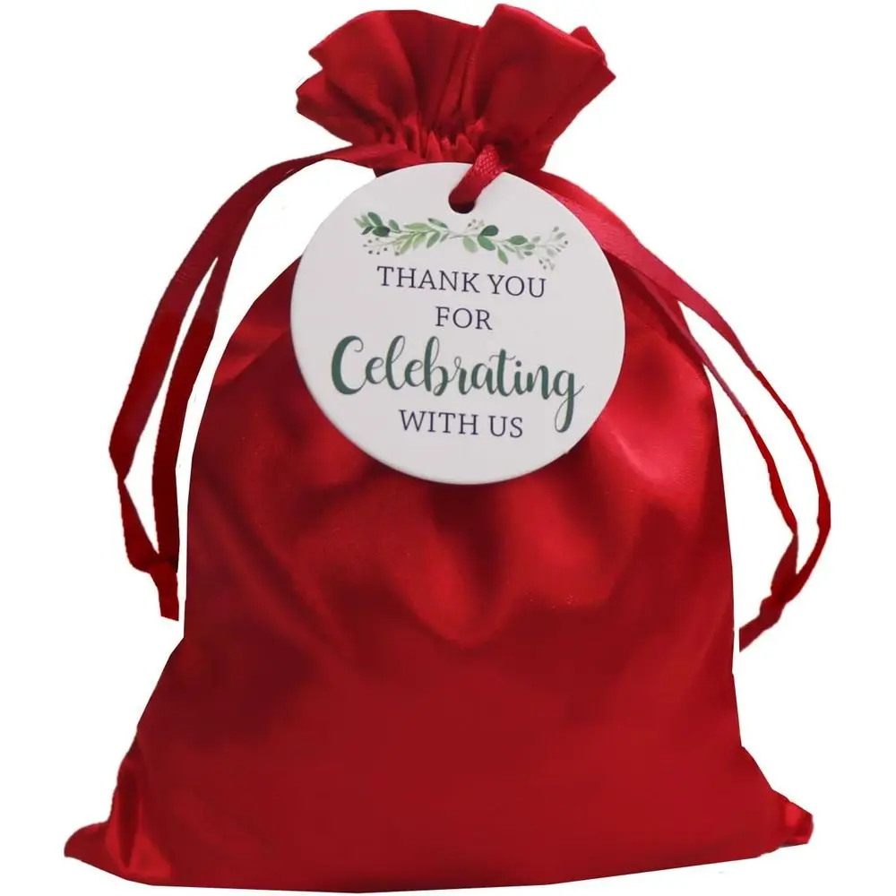 Set of 30 5 x 7 Satin Gift Bags with Drawstring and Tags, Ideal for Party Favors, Baby Showers, Bridal Showers, Christmas, Birth