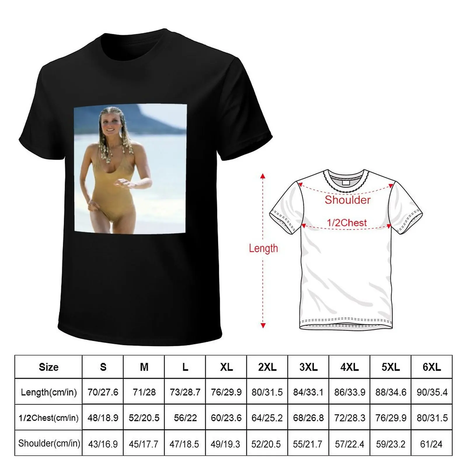 Bo Derek Braids 1979 in Bikini - Vintage Color T-Shirt Large Size Breathable Tee