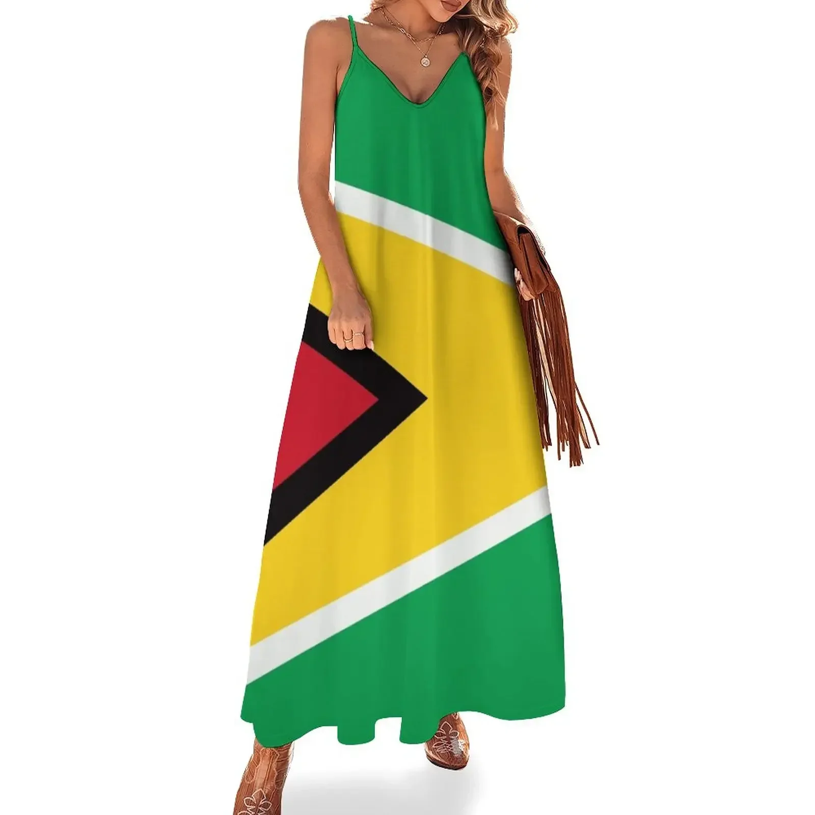 

Guyana Flag Sleeveless Dress luxury evening dresses for women 2024 summer dress korean women Dress