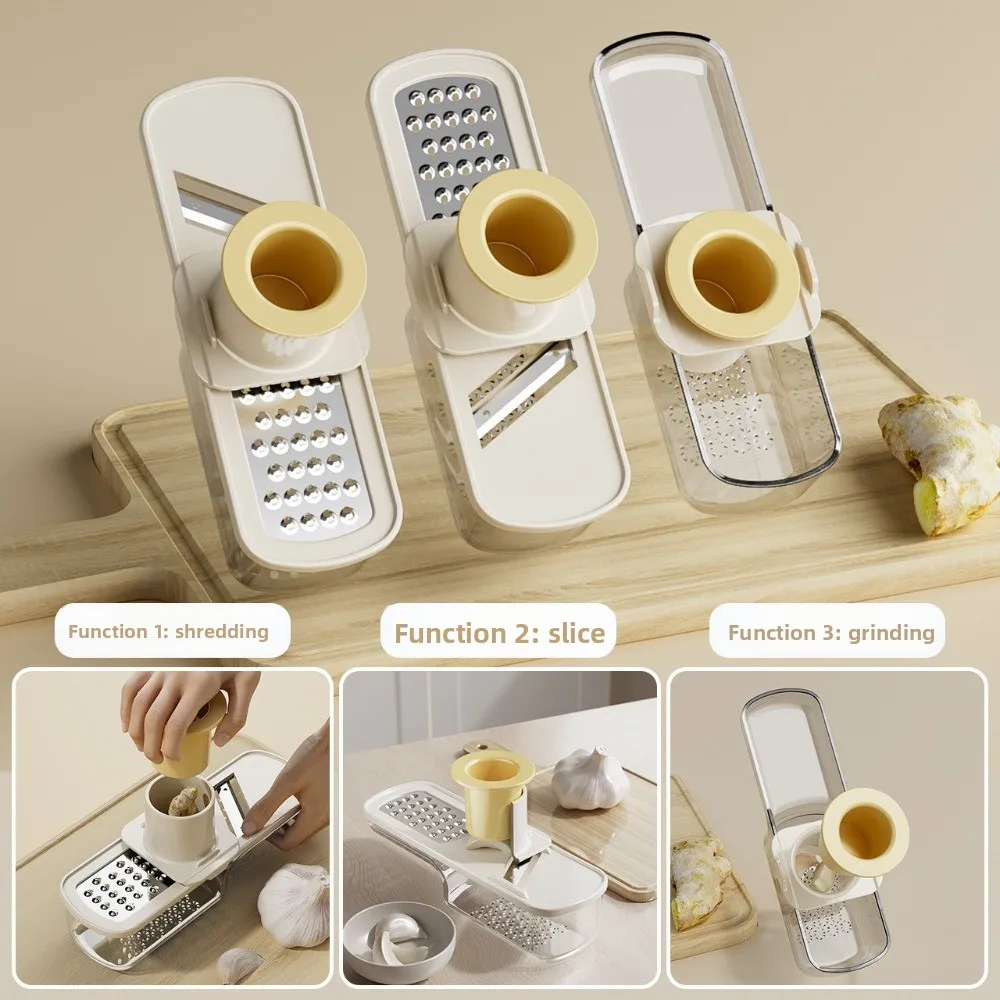 

Household 3 in 1 Ginger Grinder Precision Cutting Professional Garlic Grinder Non-slip Plastic Ginger Shredding Machine Kitchen