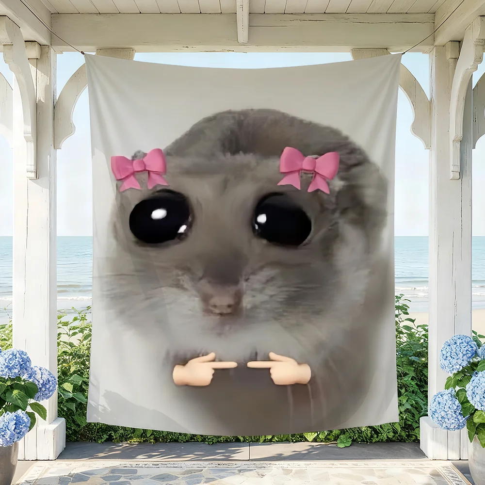 Hamster Meme Funny flag For Party Picnic Camping Studio Booth Background Wall Interior Decoration Banner