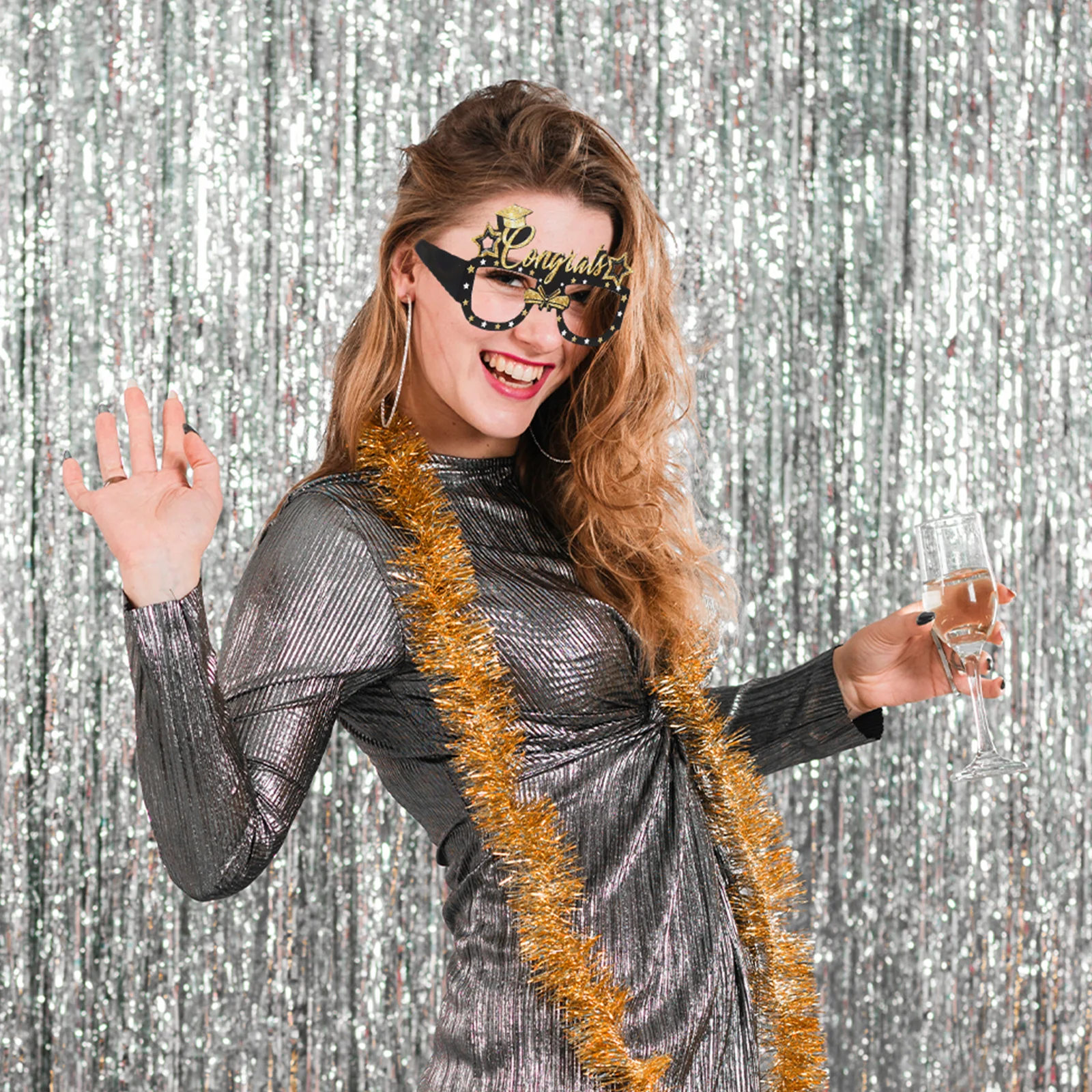 

6pcs 2025 Graduation Party Eyeglasses Trendy Stylish Eyeglasses Photo Booth Prop Paper Glasses For New Year Celebrations Wedding
