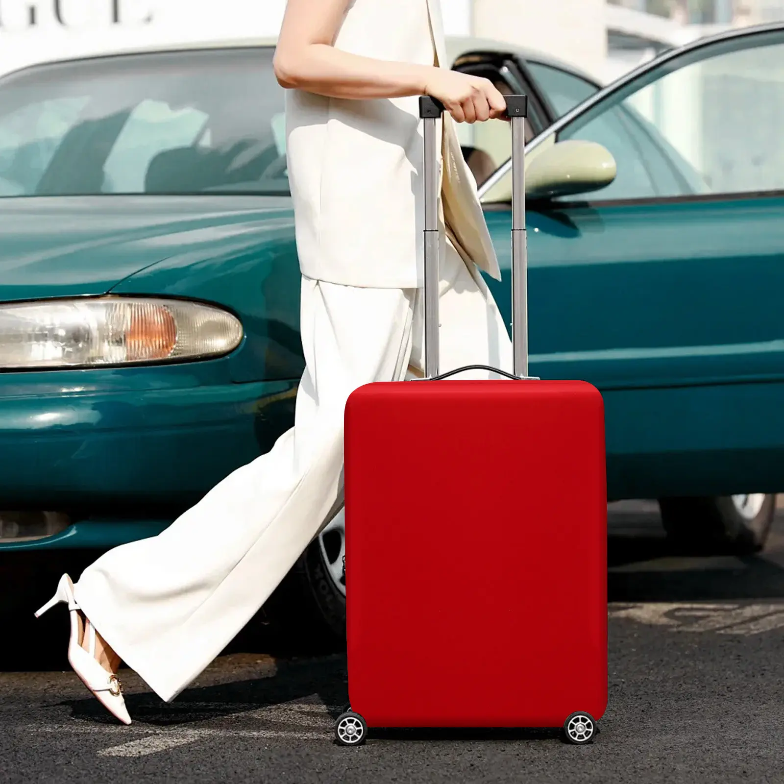 

Travel Luggage Case Cover Stretch Elastic Protector for 26-30 Inches Suitcase Dustproof Scratch Resistant Trolley Case Protector