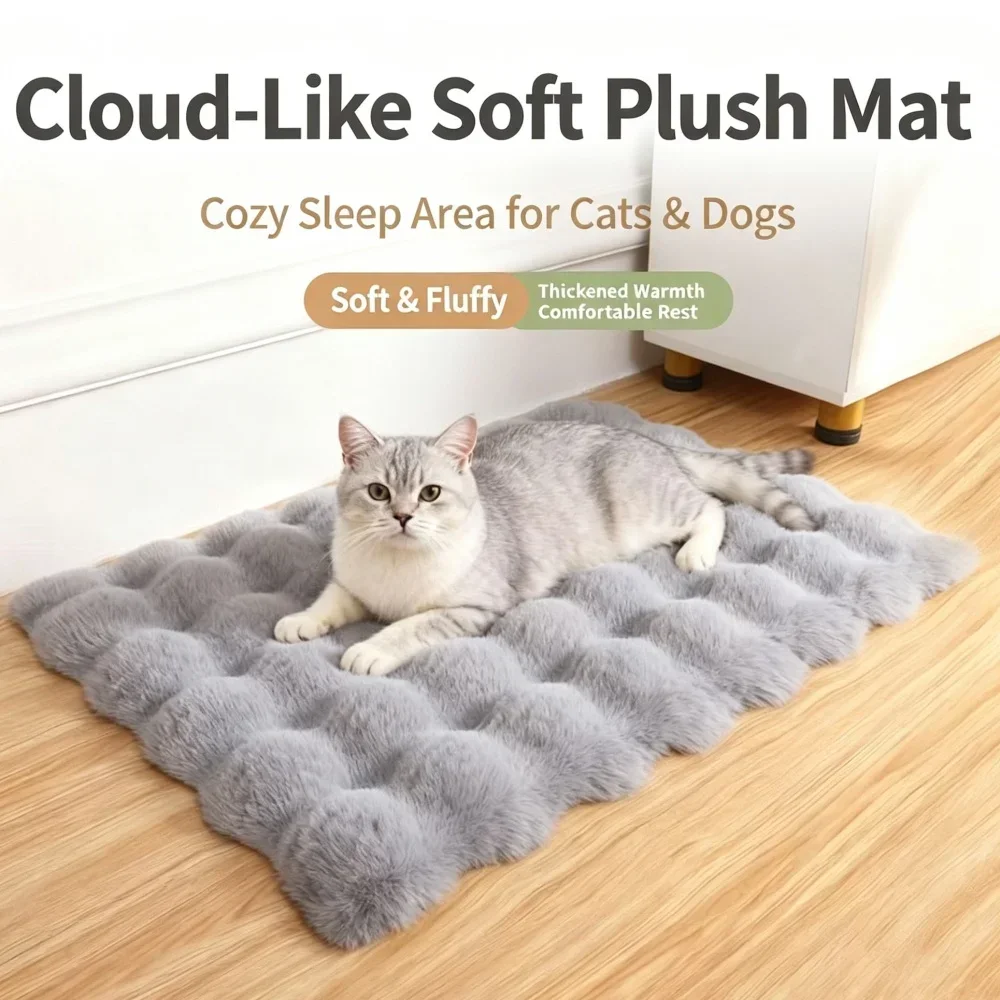 Haustier-Plüschmatte Universell für Alle Jahreszeiten Katzenbett Katzendecke Warme Schlafmatte für Herbst und Winter Hundebett Dicke Hundematte – Detail 1