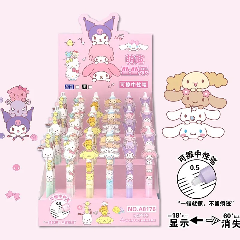 36pcs/lot Sanrio Kuromi Erasable Gel Pen Kawaii Dog 0.5mm Blue Ink Neutral Pens Promotional Gift Office School Supply