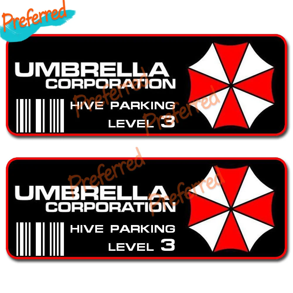 2X Umbrella Company Beehive Parking Level 3 Biohazard Vinyl Sticker Car Decal Logo or Car Sticker Decal Decoration KK-all Sizes