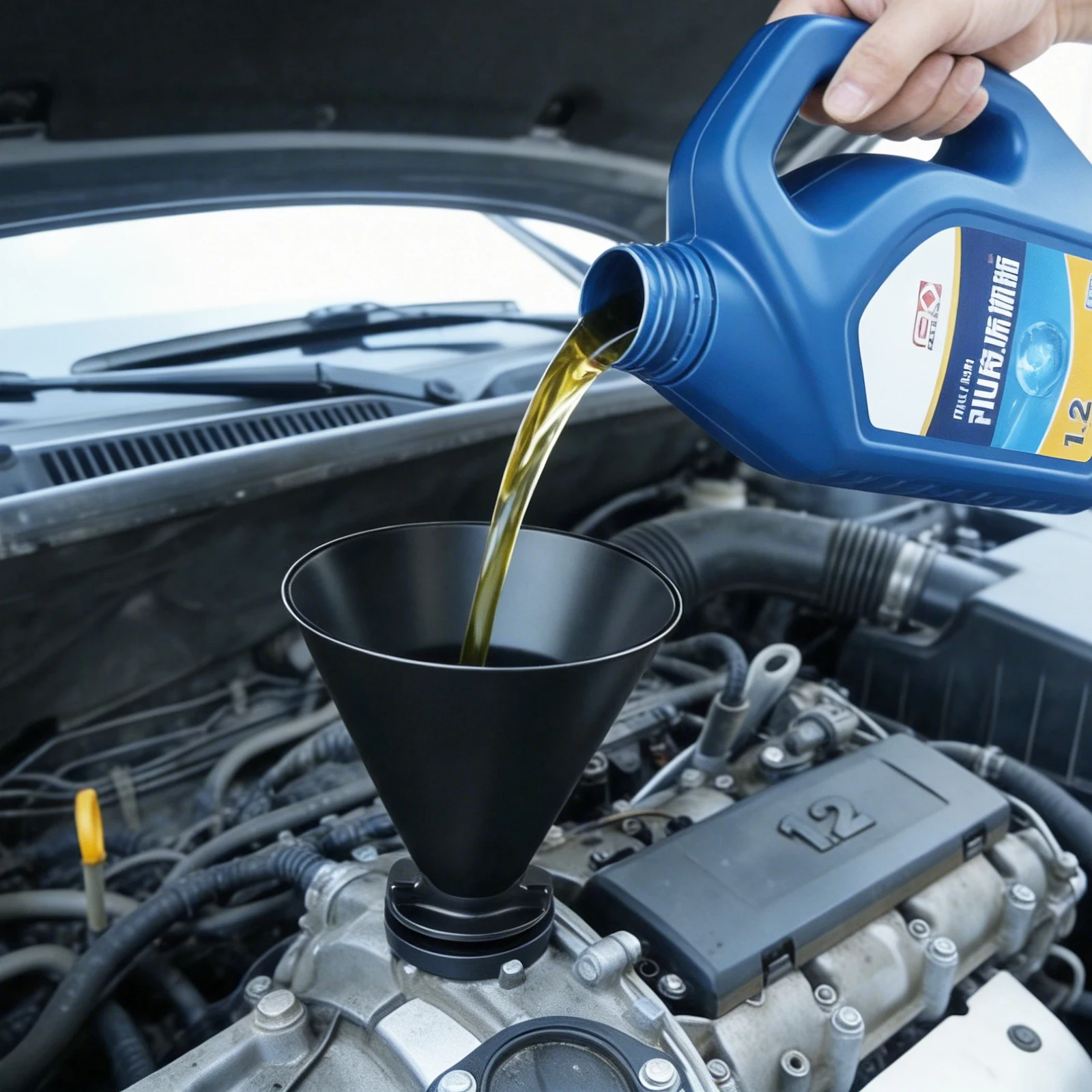 Spill-Proof Engine Oil Funnel Filler No-Spill for VW Polo Jetta Tiguan Golf Touareg Audi A4 Skoda Rapid Seat Ibiza Leon BMW