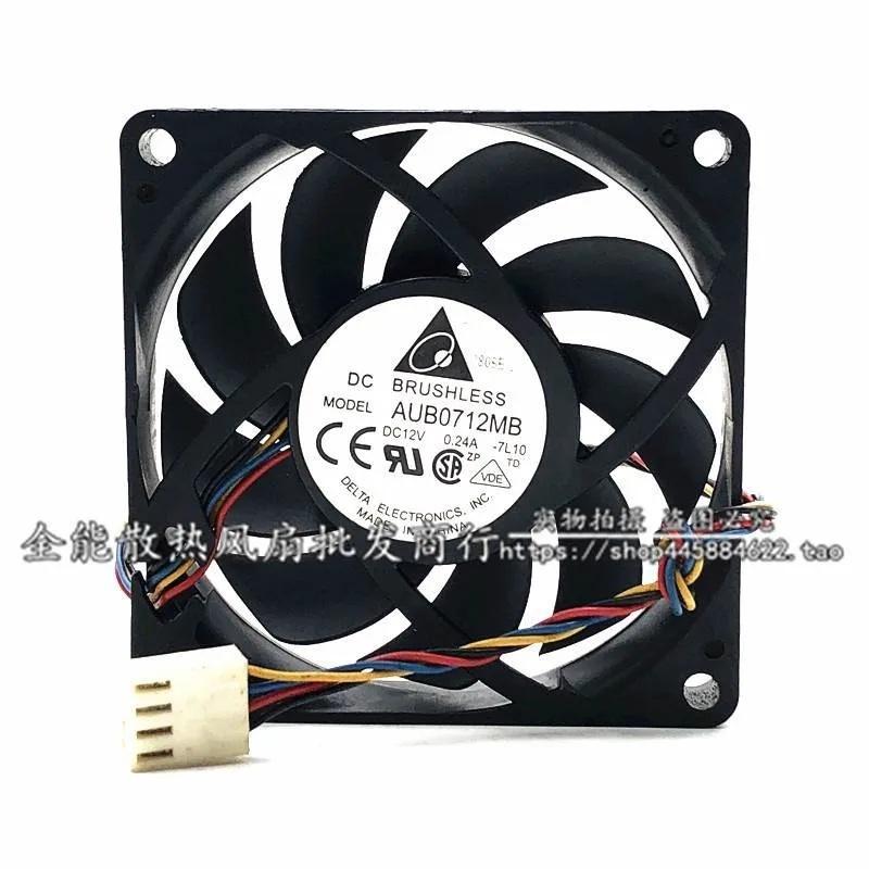 Original Delta 70 * 70 * 15MM 7CM 12V 0.24A 4-pin PWM AMD CPU Silent Cooling Fan AUB0712MB