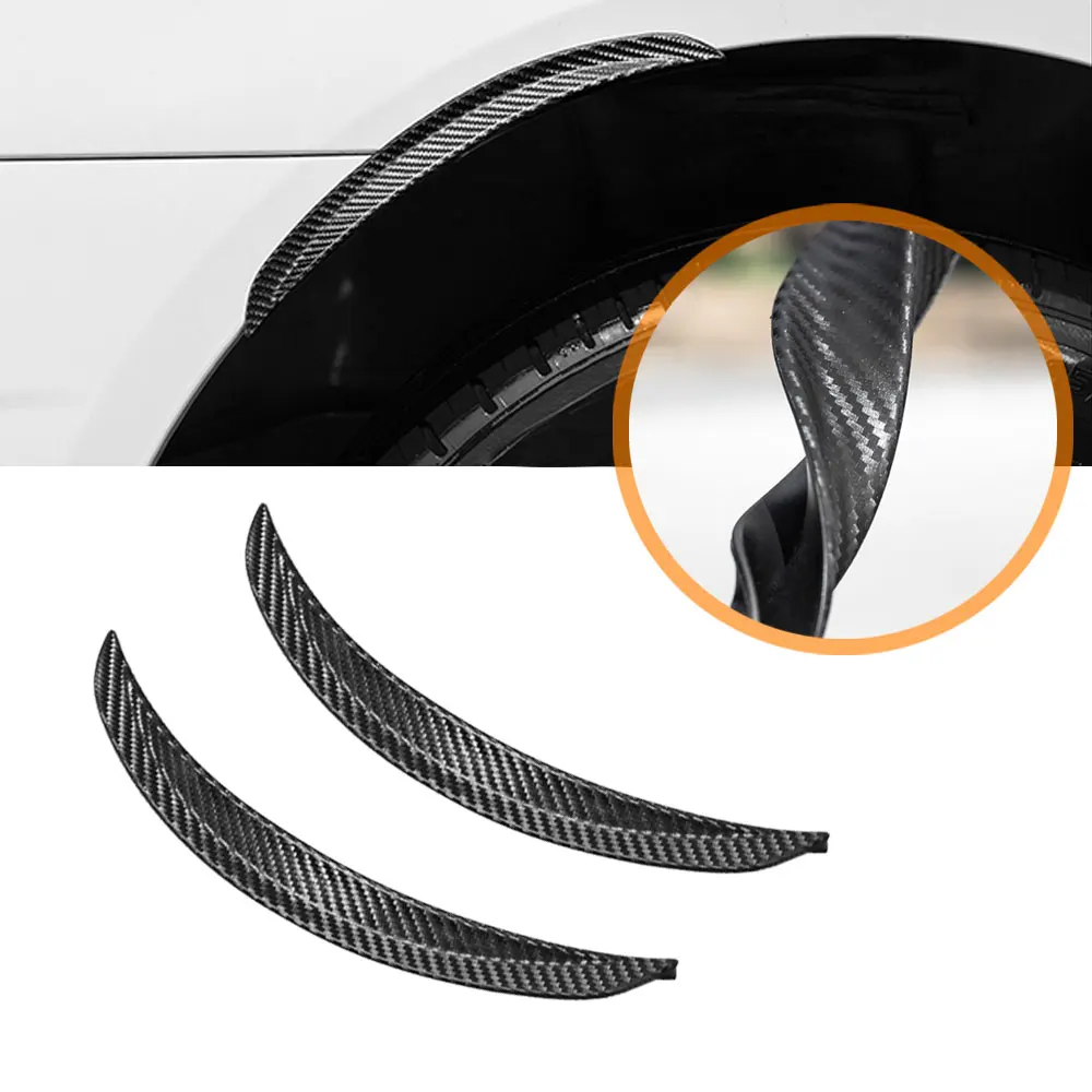 2x Car Wheel Eyebrow Decorative Strip Car Fender Collision Avoidance Sticker Car Body Protection Strip Auto Exterior Accessories