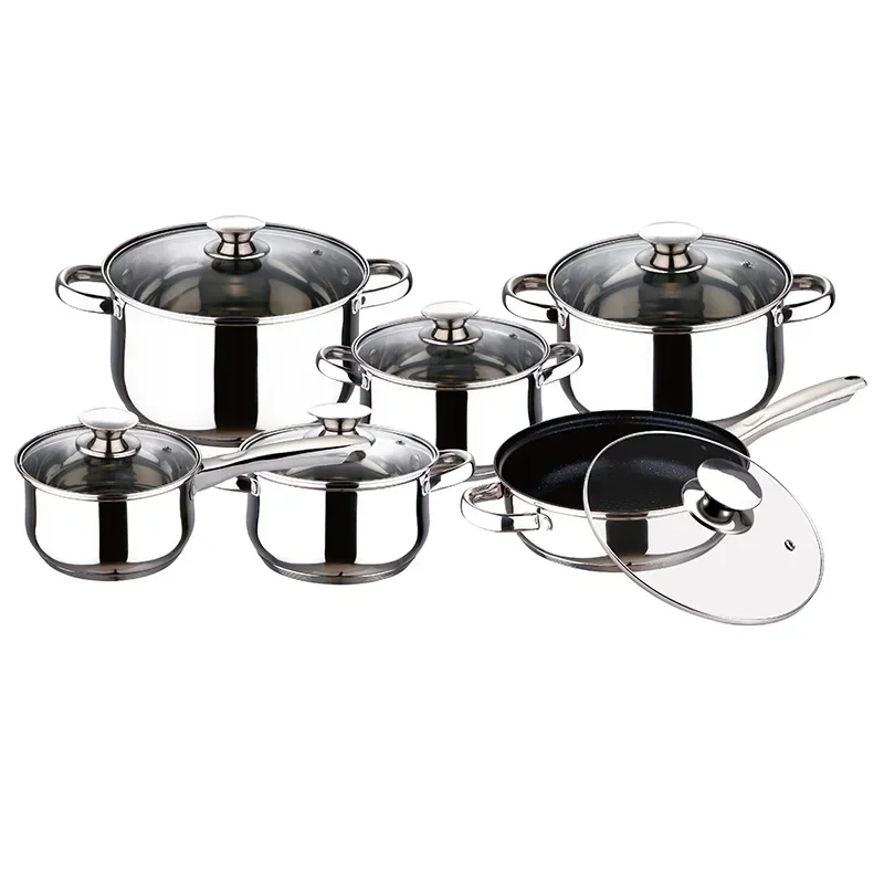 Thickened Stainless Steel Pot Non Stick Pan Soup Pot Frying Pan Household Gift Set Kitchen