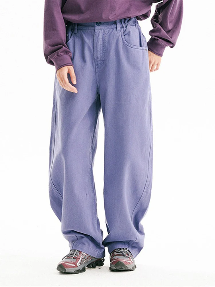 

Новые осенние американские уличные брюки свободного кроя из чистого хлопка, повседневные, унисекс, широкие, длинные, с дизайнерским акцентом на изогнутых швахах